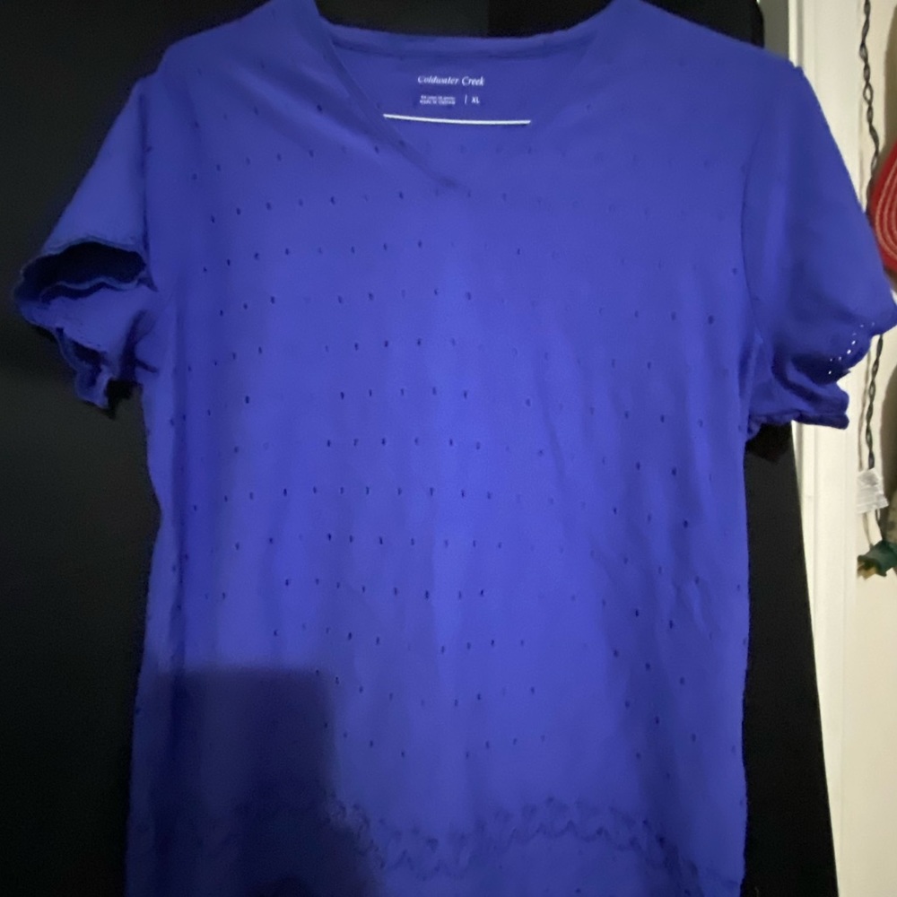 Coldwater Creek Stretchy eyelet shirt